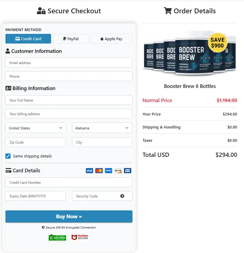 Booster Brew-Secure-Checkout